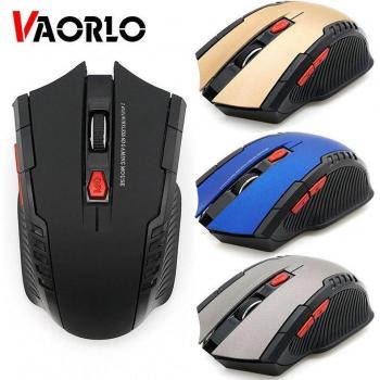 Ratón óptico inalámbrico VAORLO 2.4 GHz para Gamer, 2000 DPI, rojo, compatible con PC y portátil