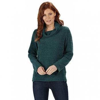 Regatta Quintia Loose Knitted Cowl Neck Style Fleece Forro Polar, Mujer, Verde Azulado Profundo, 8