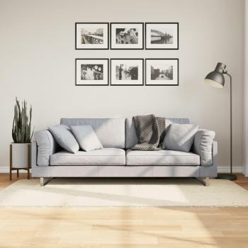 Alfombra Shaggy PAMPLONA Modern Cream 120x120 cm