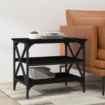 Mesa de centro negra 55x38x45 cm en madera contrachapada multicapa