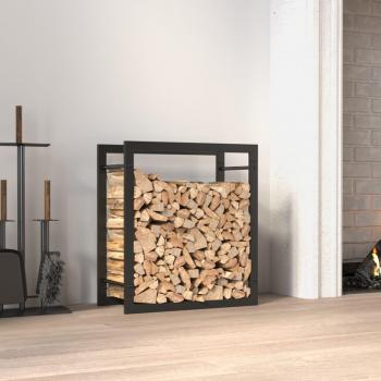 vidaXL Firewood Rack - Matt Black, 50x28x56 cm, Steel