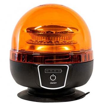 Girofaro LED Recargable Imantado JBM 54173 con base magnética, batería recargable y diseño giratorio