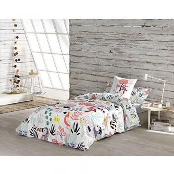 COOL KIDS Funda nórdica Reversible Tukan Blanco Cama 105 cm