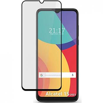 Protector de Cristal Templado Completo 5D Full Glue Negro para Alcatel 1S 2021 y 3L 2021