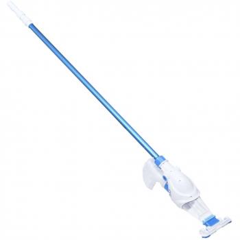 Set de aspiradora y palo para piscinas desmontables Day and Night - Incluye aspiradora y palo, diseñado para limpiar piscinas desmontables, color blanco y azul