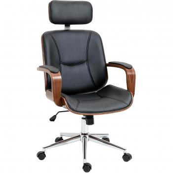 Vinsetto Silla de Oficina Ergonómica con Reposacabezas Extraíble y Altura Ajustable