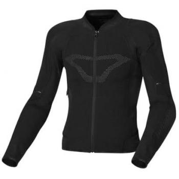 Chaqueta de Protección Macna Whizzar Negra - Características: material resistente al desgaste, protecciones CE en hombros y codos, diseño ergonómico, ventilación optimizada, ajuste personalizado, reflectantes para mayor visibilidad