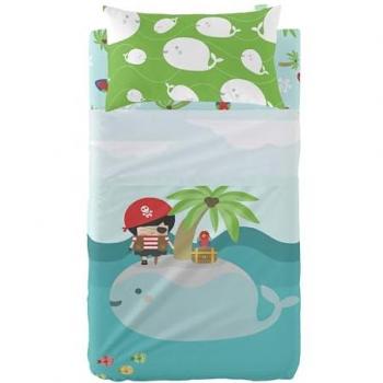 Juego de Sábanas Pirata para Cuna 2 Piezas Multicolor 120x180 cm, 100% Algodón, Calidad de 150 TC, Fabricado en España