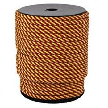 Cuerda Trenzada Helicoidal 6mm Amarillo/Rojo 100m (100% Polipropileno) - Rollo Pequeño