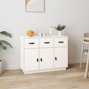 Aparador de madera maciza de pino blanco 100x40x75 cm
