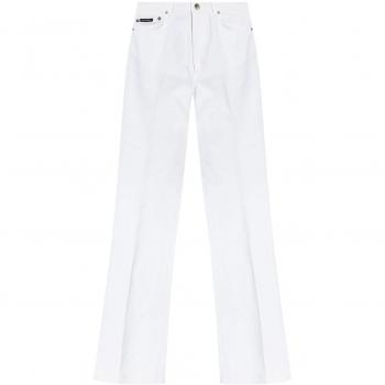 Dolce & Gabbana Women's Flared Denim Jeans in White | Size 40 | Boot-cut Jeans, female, White, Size: XS Jeans with flared legs