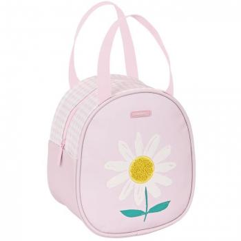 Neceser Térmico Safta Flor Rosa Blanco para Preescolar con Fácil Limpieza