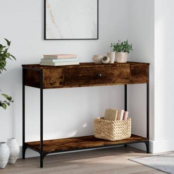 Mesa de café consola de roble ahumado 100x34,5x75cm madera multicapa