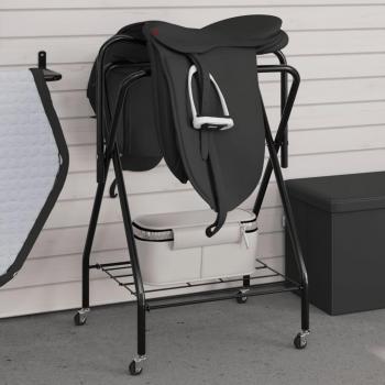 Soporte de montura plegable de pie independiente hierro negro