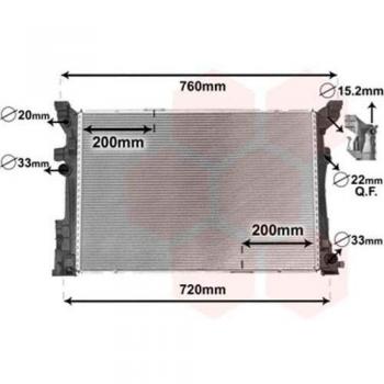 Radiador de refrigeración del motor Van Wezel 30002654 para Mercedes Clase A W176 (2012-2015) versión A220/A250 2.0 automático