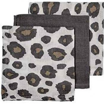 Paquete de 3 paños para eructar Pantera Neutral / Gris 30 x 30 cm