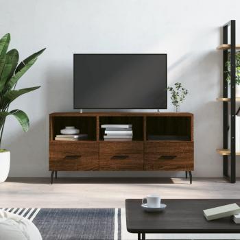 Mueble para TV de madera multicapa en color roble marrón, dimensiones 102x36x50 cm