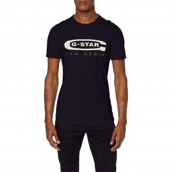 G-Star RAW Graphic Ribbed Neck T-Shirt for Men - Sartho Blue, Size XL