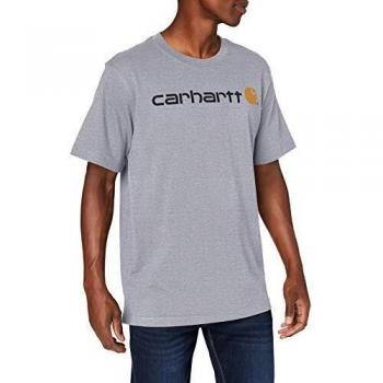 Camiseta de Manga Corta Carhartt Core Logo Relaxed Fit - Color Gris, Ajuste Relajado, Diseño Clásico con Logotipo de la Marca