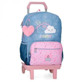 Mochila Escolar Portaordenador Enso Dreamer Azul con Carro, Poliéster, 2 Compartimentos, Moda Infantil