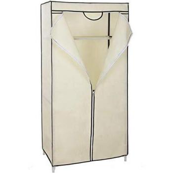 SONGMICS Resistente al Polvo Armario De Tela para Ropa Beige 160 x 75 x 45 cm RYG83M