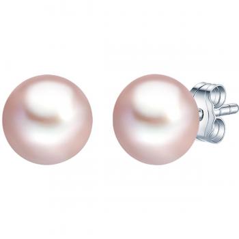 Pendientes de Perlas de Agua Dulce en Plata Esterlina 925 - Aretes de Perlas Rosadas para Dama