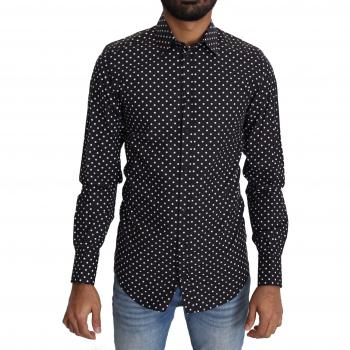 Black White Polka Dots Casual Shirt - IT37 | XS