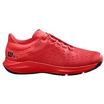 Wilson Kaos 3.0 Clay, Zapatilla de Tenis para Tierra Batida, tenistas de Cualquier Nivel para Hombre, Rojo/Negro, 44 EU