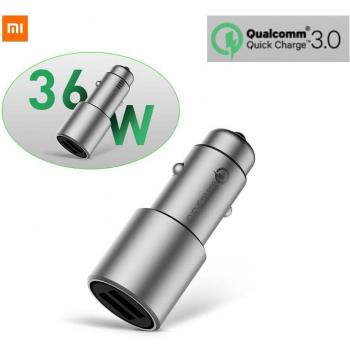 Xiaomi 36W Mi Car Charger QC3.0 Dual USB Quick Charge Max 5V/3A 9V/2A 15V/1.5A Metal Style