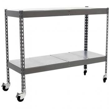 Estantería Metálica EcoForte 60x90 cm, Carga Máxima 280 kg por Balda, Gris/Galvanizado, Incluye Ruedas