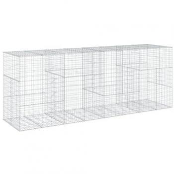 vidaXL Gabion Basket with Cover 400x100x150 cm Galvanised Iron
