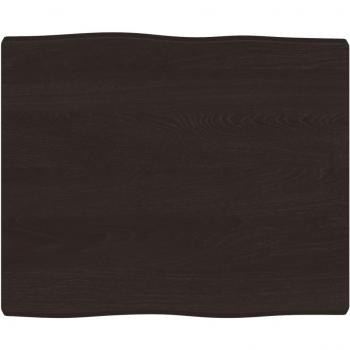 Tablero de mesa de roble sin tratar marrón oscuro 60x50x(2-4)cm con borde natural gris tratado 60x50x4 cm