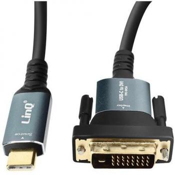 Cable USB-C a DVI Full HD 1080p Plug and Play Largo 1.8m