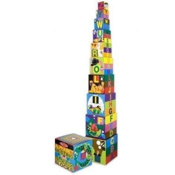 Melissa & Doug 12782 - Bloques alfabéticos en inglés Que se encajan y apilan
