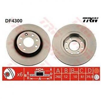 Disco de freno TRW DF4300, delantero, sólido, 1 pieza