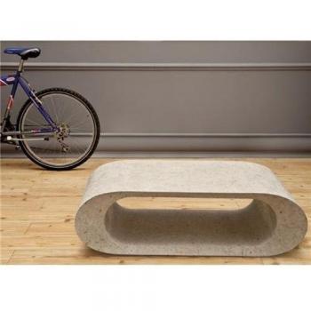 Mesa de Centro Moderna Sandu en Piedra Fósil Beige (120x62x35H)