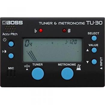 Afinador y Metrónomo Boss TU-30, Electrónico, Compacto y Fácil de Usar