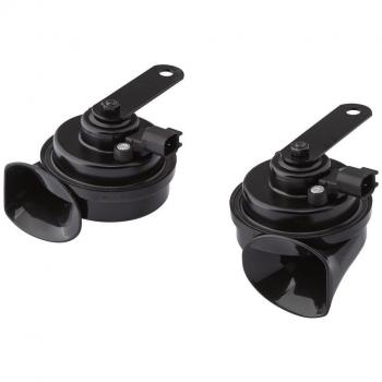 Bocina HELLA 3FH 012 010-081 - Bocina eléctrica de 12V, sonido grave/sonido agudo, 110dB (A), frecuencia de 400Hz-500Hz, color de carc