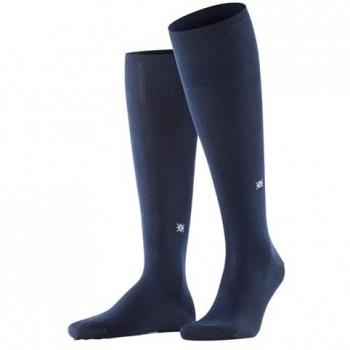 Calcetines altos de algodón mercerizado para hombre Burlington Dublin - Ecológicos, Azul (Marine 6120)