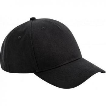 Gorra de béisbol unisex de algodón orgánico de 5 paneles Beechfield One Size blanca
