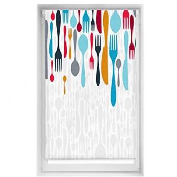 Estor Opaco EasyFix Sin Herramientas 90x150 cm - Estor Blackout Estampado Digital Cubiertos - Persianas Enrollables Elegantes y Prácticas