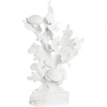 Figura Decorativa de Resina Coral Blanco Mediterráneo