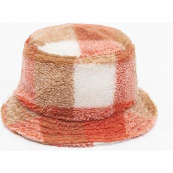 Sherpa Check Flexfit Bucket Hat - White/Orange Unisex