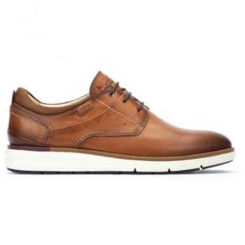 Zapatos de Cordones de Piel para Hombre Pikolinos Manacor con Plantilla Extraíble Color Brandy