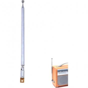 Antena Telescópica de 7 Secciones para Radio y TV Plata, Longitud Total Expandida 765MM