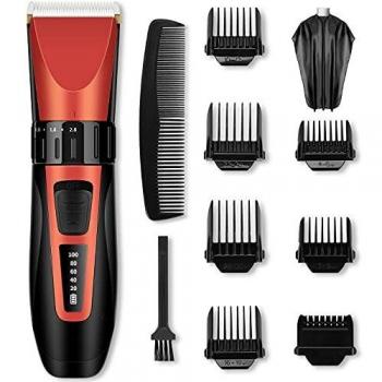 Máquina Cortar Pelo Profesional Hombre Recortadora Barba y Cortapelos Recargable con Cuchillas de Cerámica y 7 Peines de Fijación inalámbricos