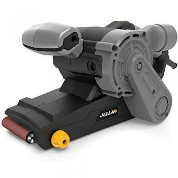 Lijadora de banda Jellas, 1000 W, 6 controles de velocidad variable con interruptor autobloqueante, papel de lijado de 12 piezas
