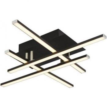 Plafón LED integrado Matrix Acero dulce Negro mate 4 bombillas 19,3 W 3000K