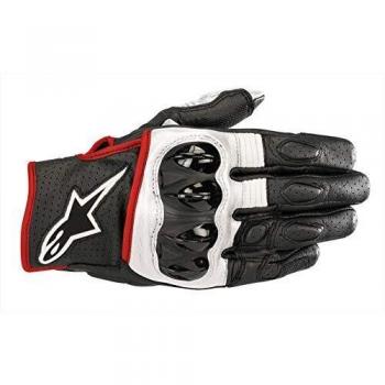 Alpinestars Celer V2 Black/White/Fluorescent Red Motorcycle Gloves