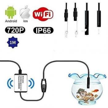 Full HD WiFi USB Endoscopio Boroscopio Digital de Moviles Impermeable 1280 x 720P 6 LED Cámara Inspección Endoscopio Serpiente Camara Endoscopio Portatil para iOS / Android